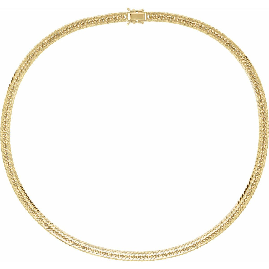 6.2 mm Diamond-Cut Curb Chain in 18k yellow gold
