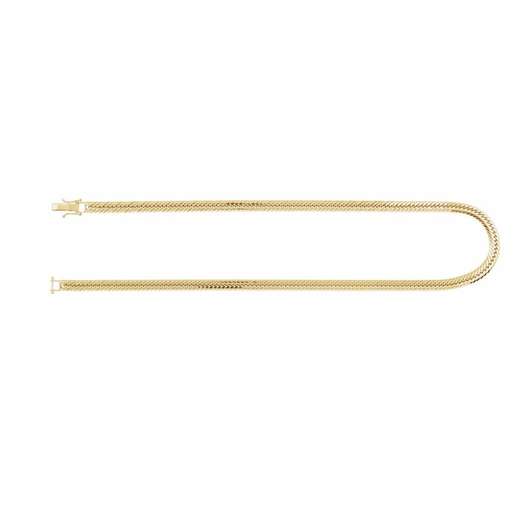 6.2 mm Diamond-Cut Curb Chain in 18k yellow gold