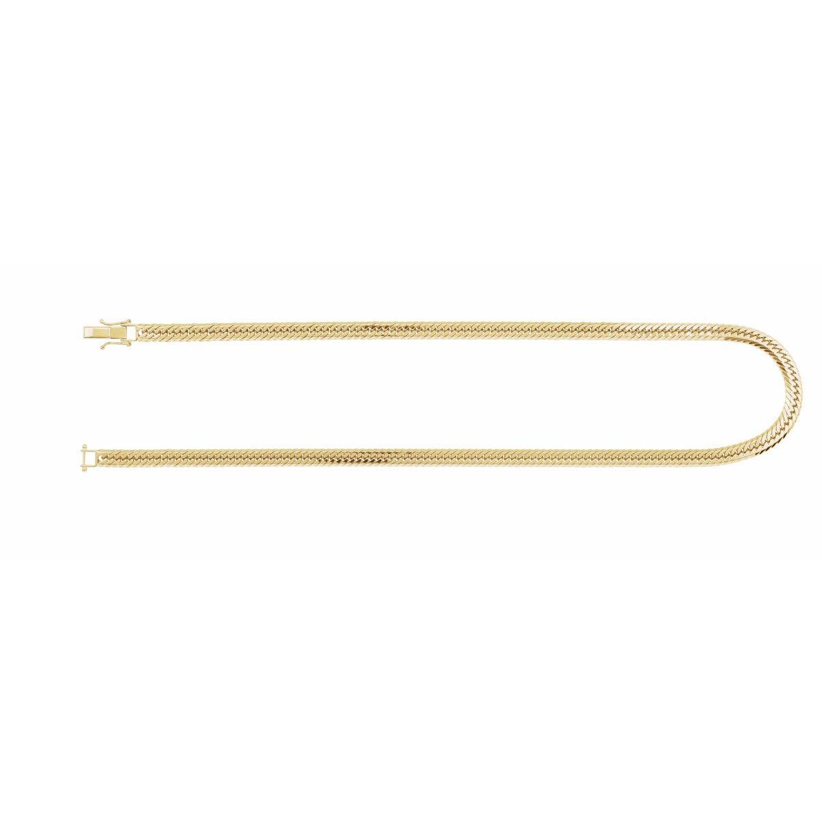 6.2 mm Diamond-Cut Curb Chain in 18k yellow gold