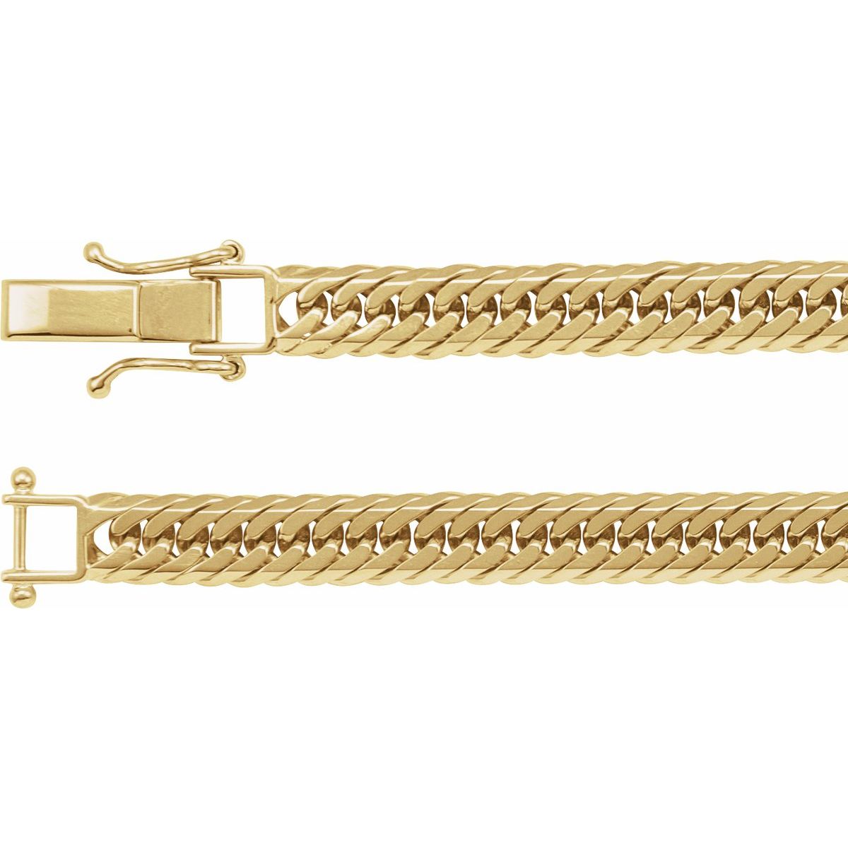 6.2 mm Diamond-Cut Curb Chain in 18k yellow gold