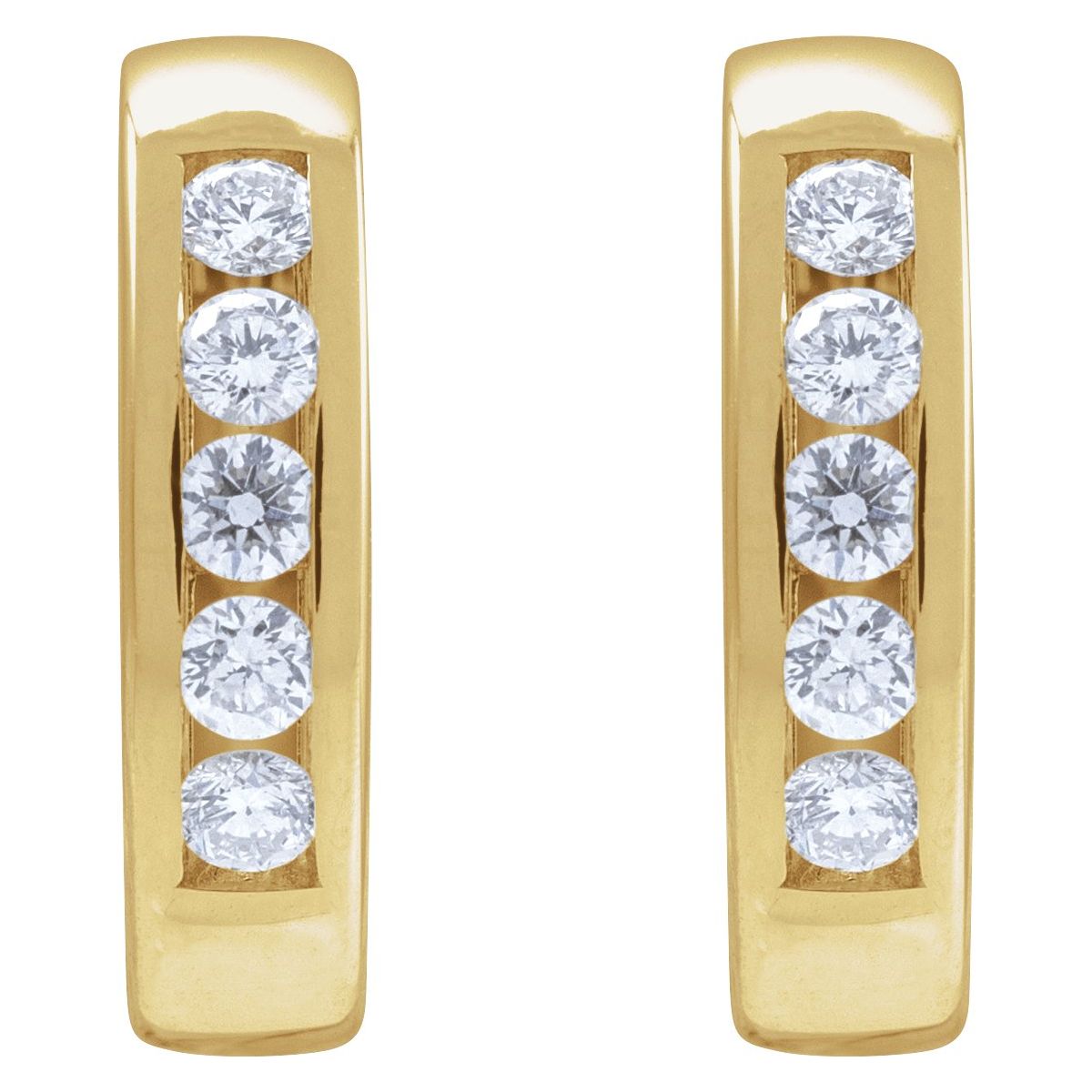 1/3 CTW Natural Diamond 14 mm Hinged Hoop Earrings in 14k yellow gold