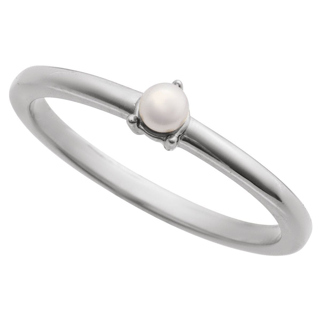 Cultured White Seed Pearl Ring in 14k white gold