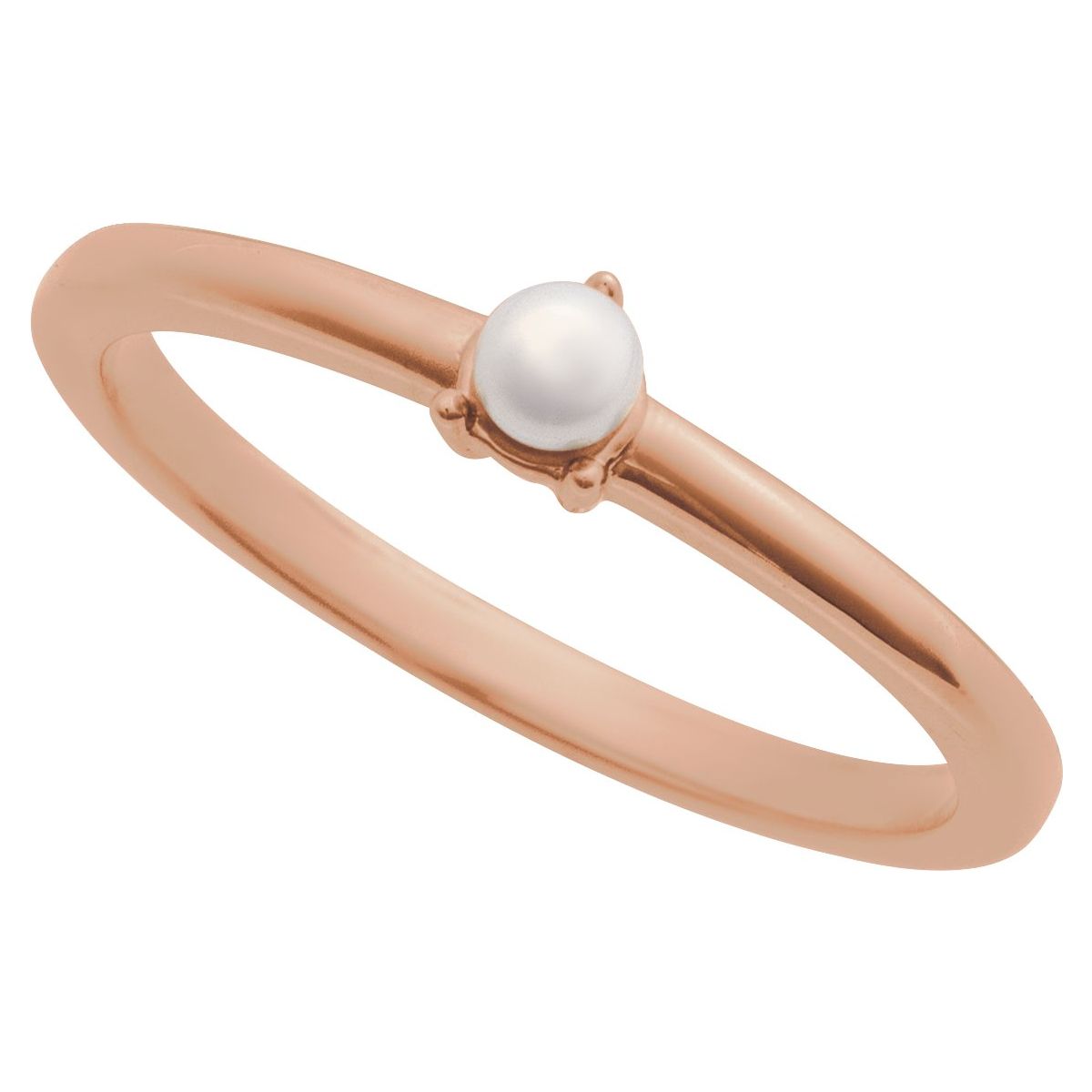Cultured White Seed Pearl Ring in 14k rose gold
