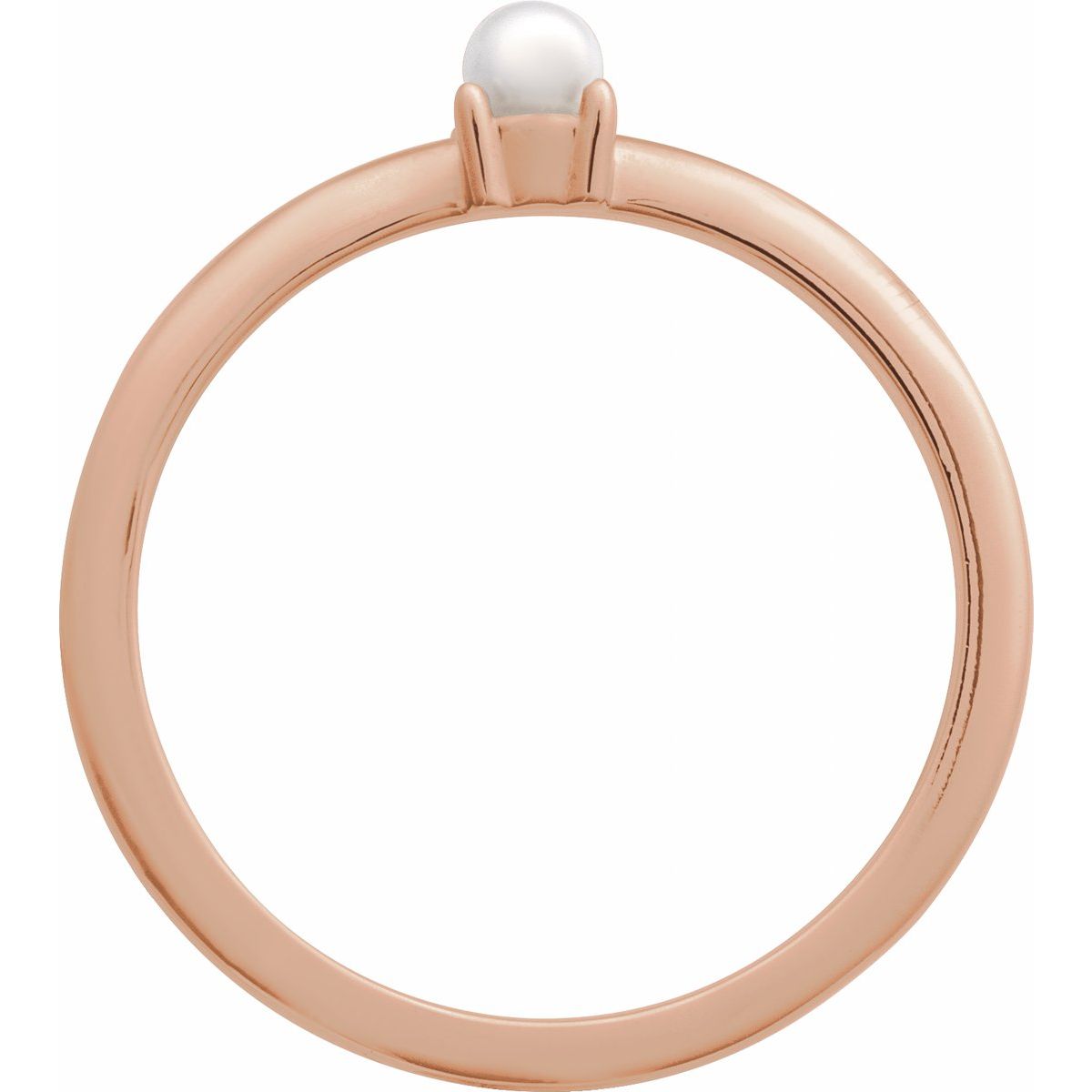 Cultured White Seed Pearl Ring in 14k rose gold