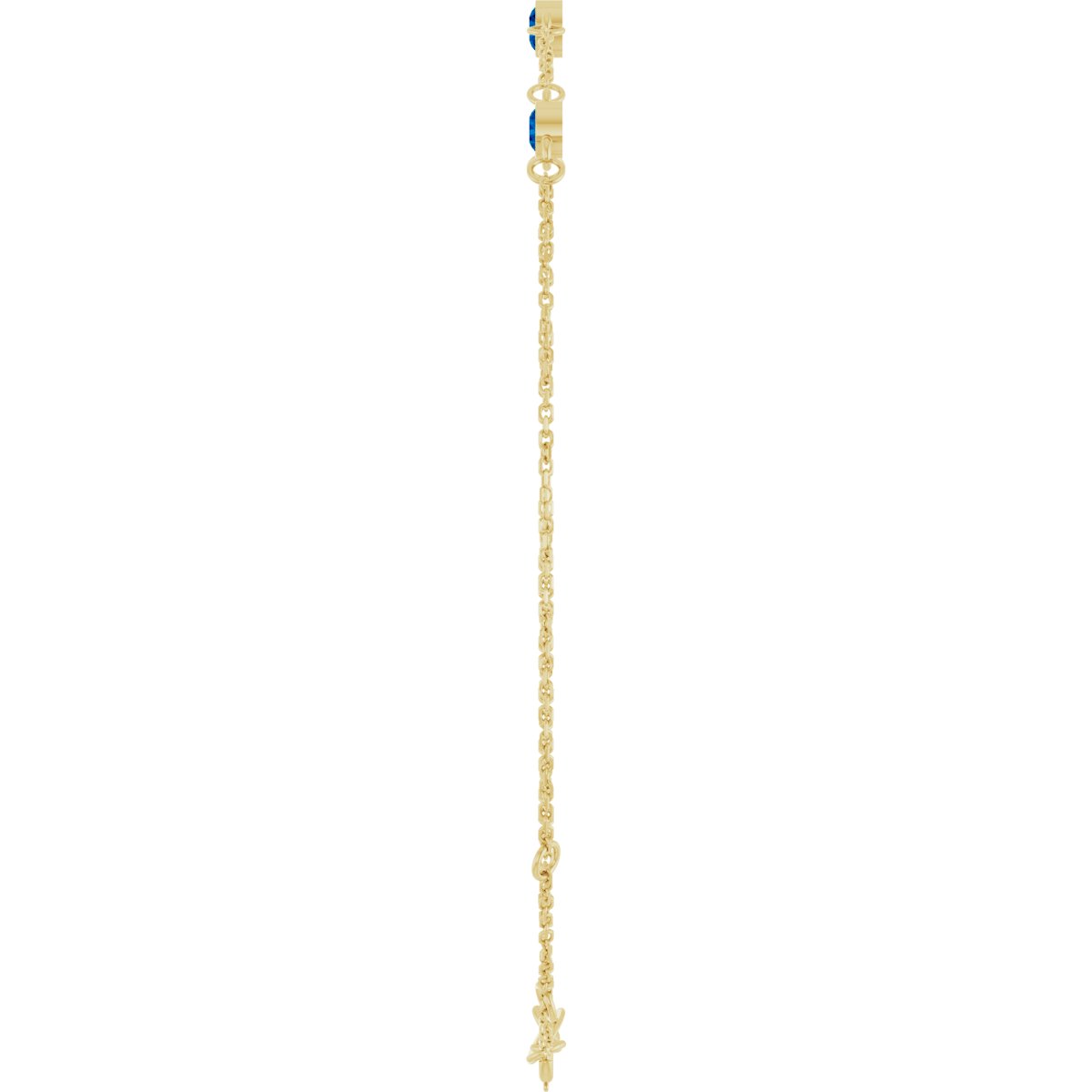 Lab-Grown Blue Sapphire Bezel-Set 3-Stone Bracelet in 14k yellow gold