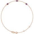 Lab-Grown Alexandrite Bezel-Set 3-Stone Bracelet in 14k rose gold