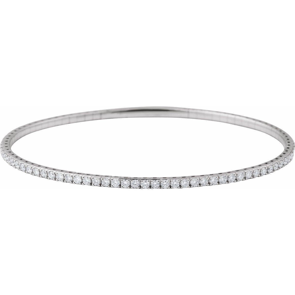 1 CTW Lab-Grown Diamond Flexible Bangle Bracelet in 14k white gold