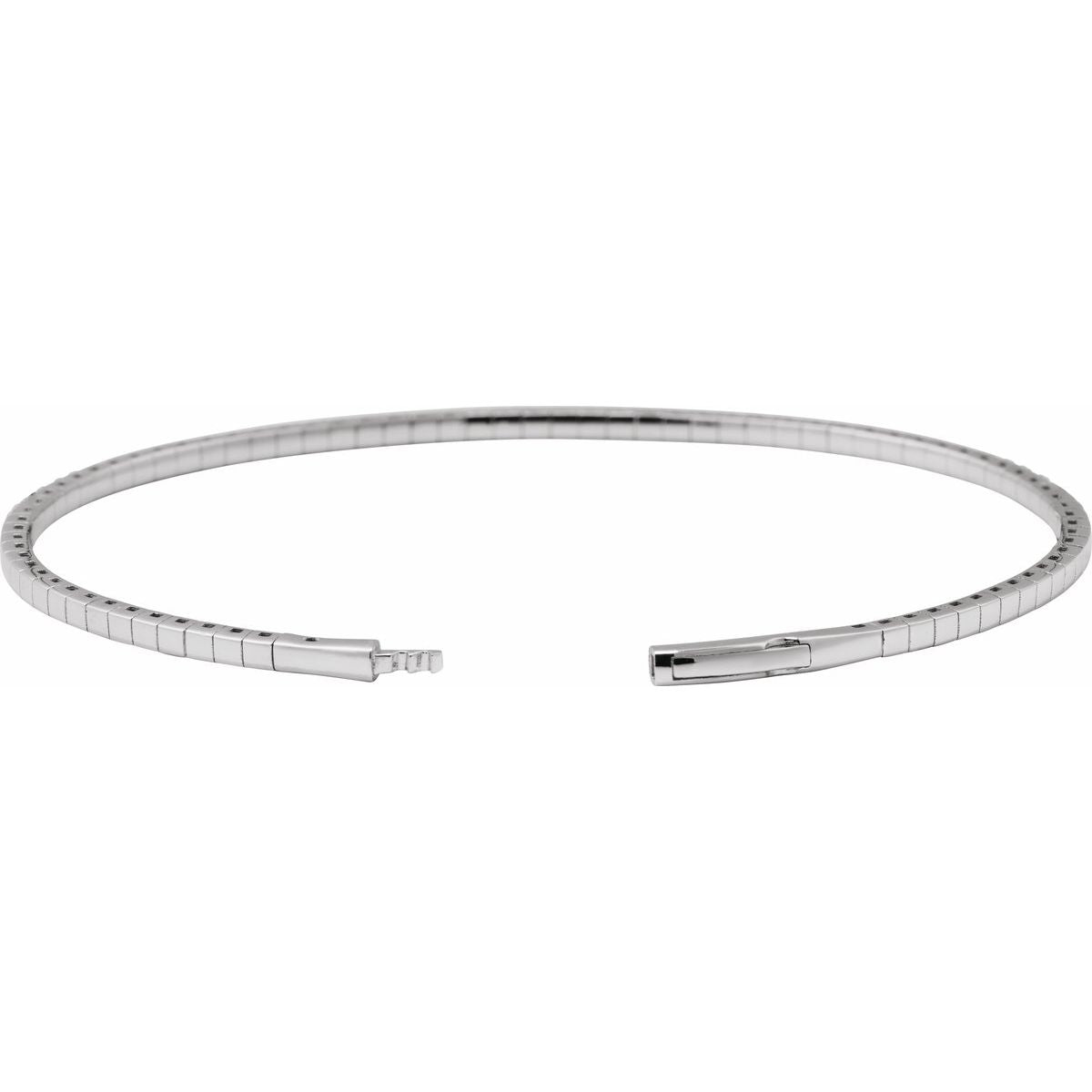 1 CTW Lab-Grown Diamond Flexible Bangle Bracelet in 14k white gold