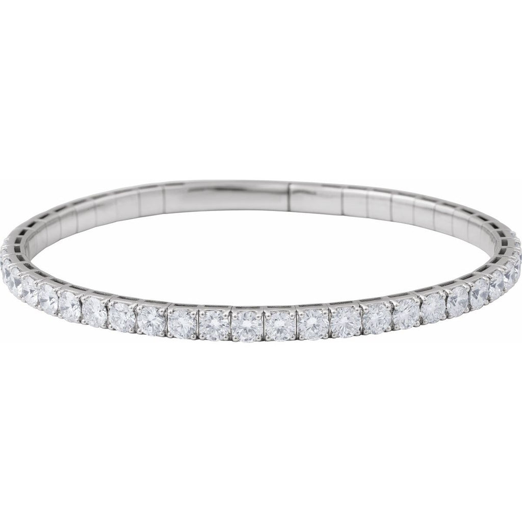 5 CTW Lab-Grown Diamond Flexible Bangle Bracelet in 14k white gold