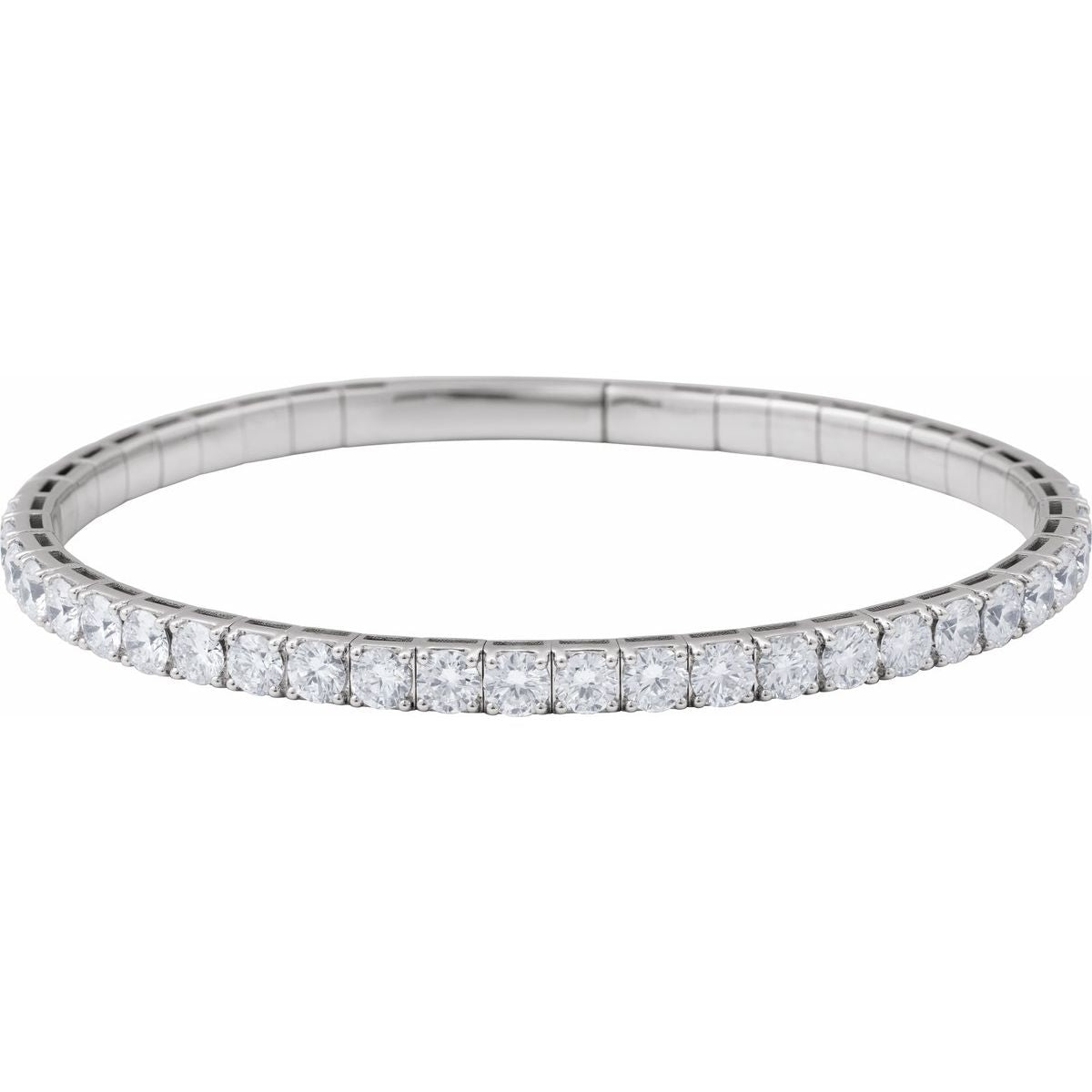 5 CTW Lab-Grown Diamond Flexible Bangle Bracelet in 14k white gold