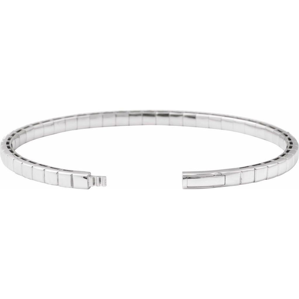 3 CTW Natural Diamond Flexible Bangle Bracelet in 14k white gold