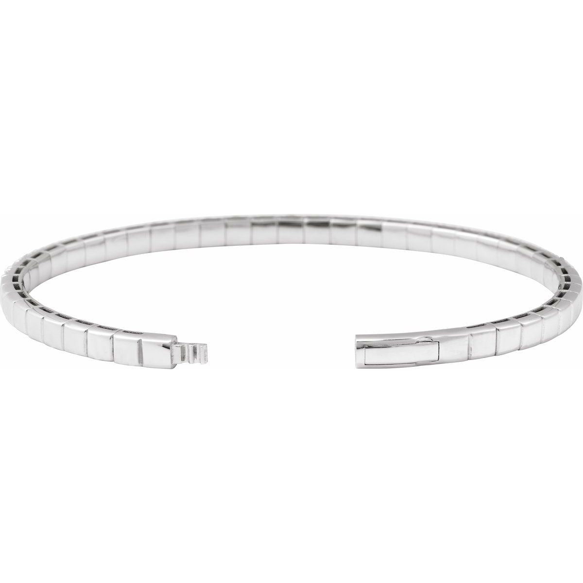 3 CTW Natural Diamond Flexible Bangle Bracelet in 14k white gold