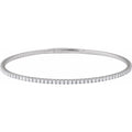 1 1/2 CTW Natural Diamond Flexible Bangle Bracelet in 14k white gold