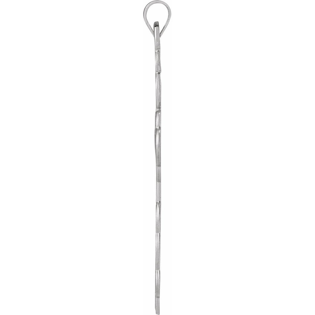 40x26 mm Orthodox Cross Pendant in 14k white gold