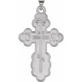 40x26 mm Orthodox Cross Pendant in 14k white gold