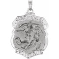25x21 mm St. Michael Medal in 14k white gold