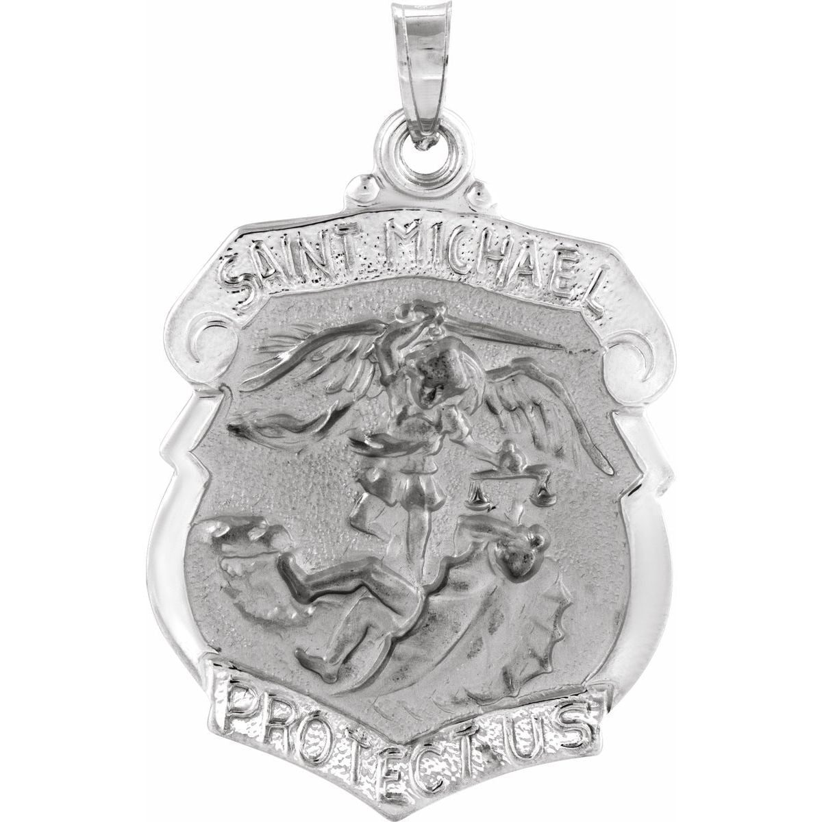 25x21 mm St. Michael Medal in 14k white gold