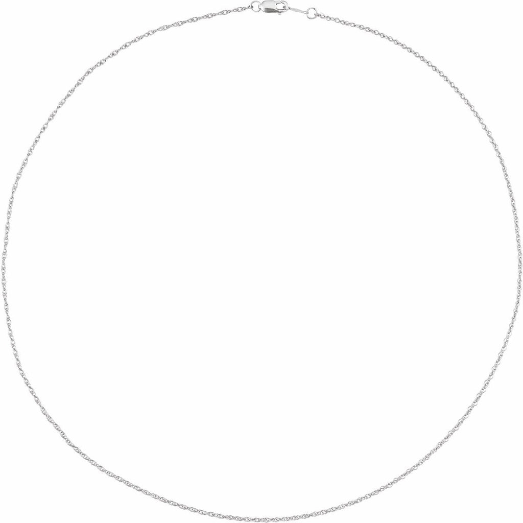 1.25 mm Rope Chain in 14k white gold