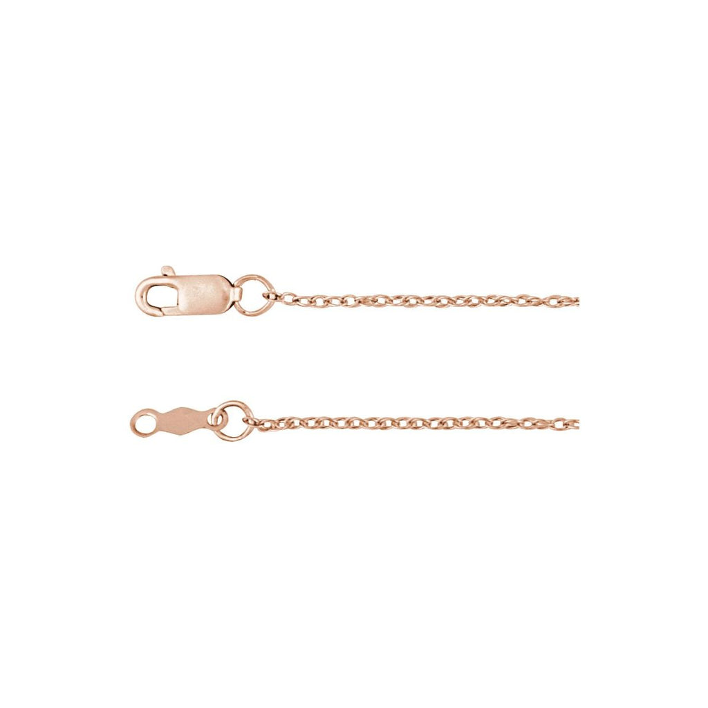 1.25 mm Rope Chain in 14k rose gold
