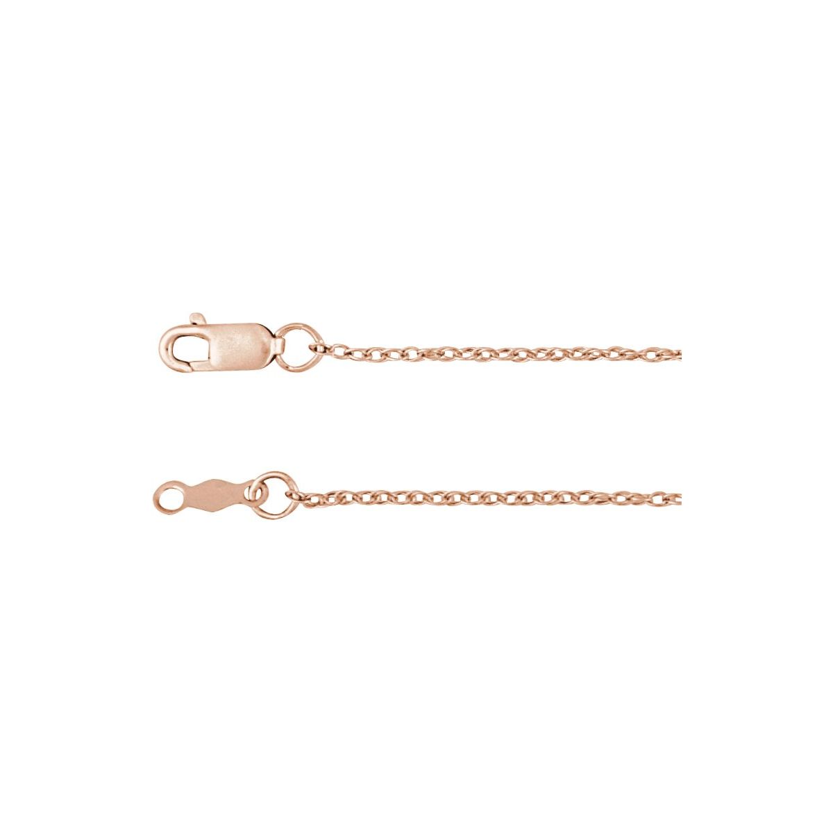 1.25 mm Rope Chain in 14k rose gold