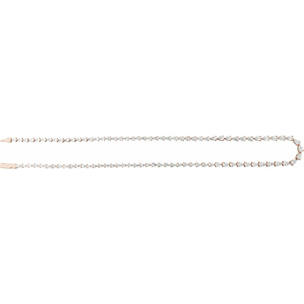 10 CTW Lab-Grown Diamond Line Necklace in 14k rose gold