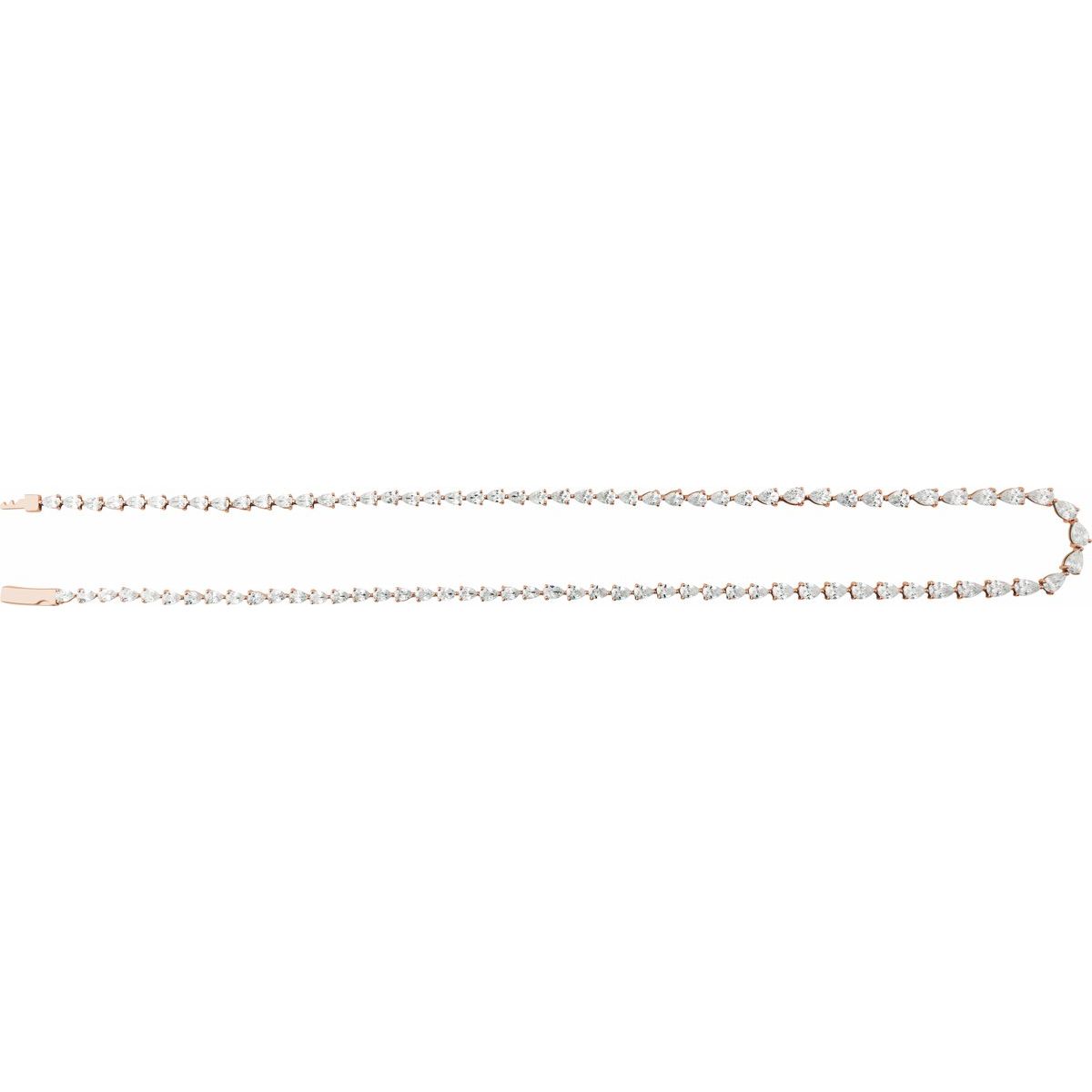 10 CTW Lab-Grown Diamond Line Necklace in 14k rose gold