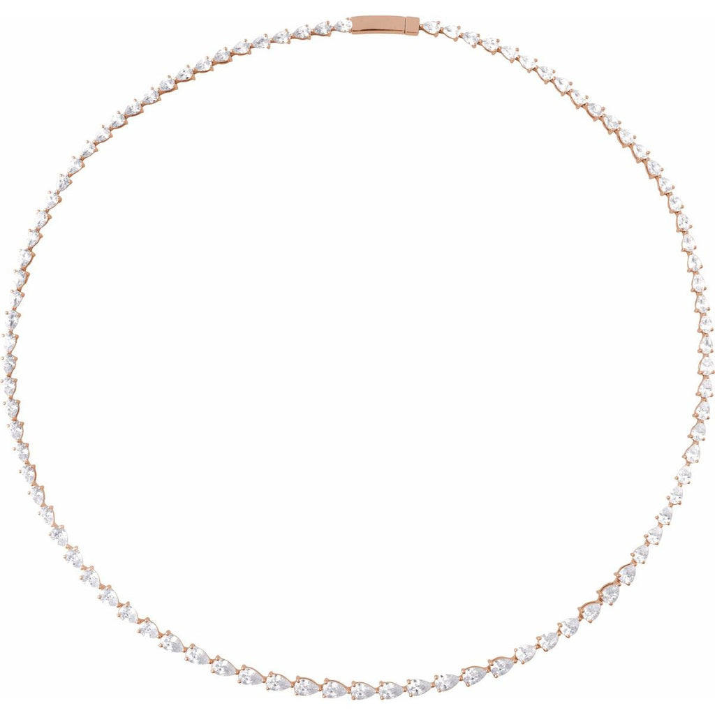 10 CTW Lab-Grown Diamond Line Necklace in 14k rose gold