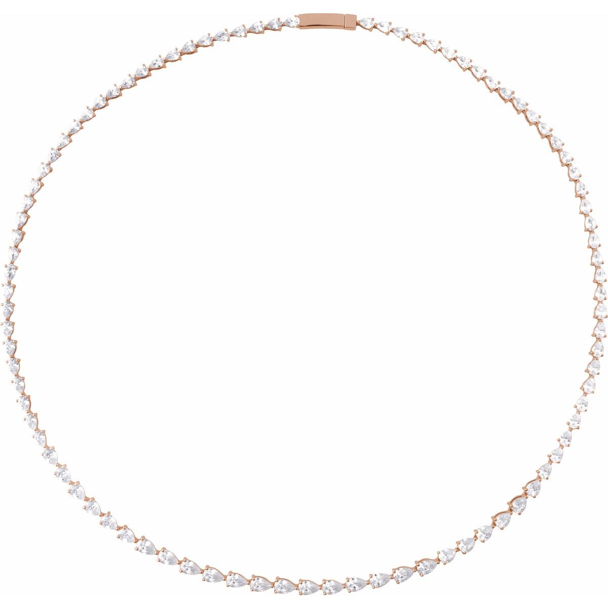 10 CTW Lab-Grown Diamond Line Necklace in 14k rose gold
