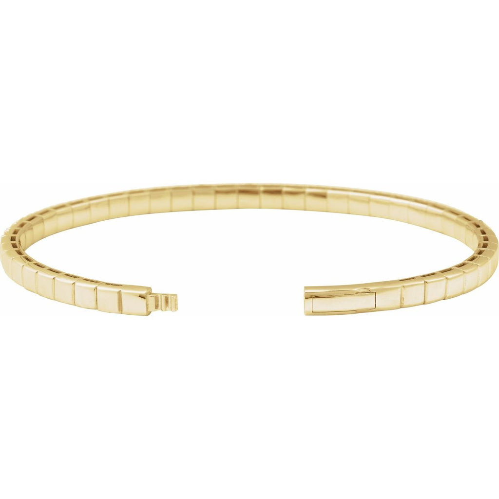 3 CTW Natural Diamond Flexible Bangle Bracelet in 14k yellow gold