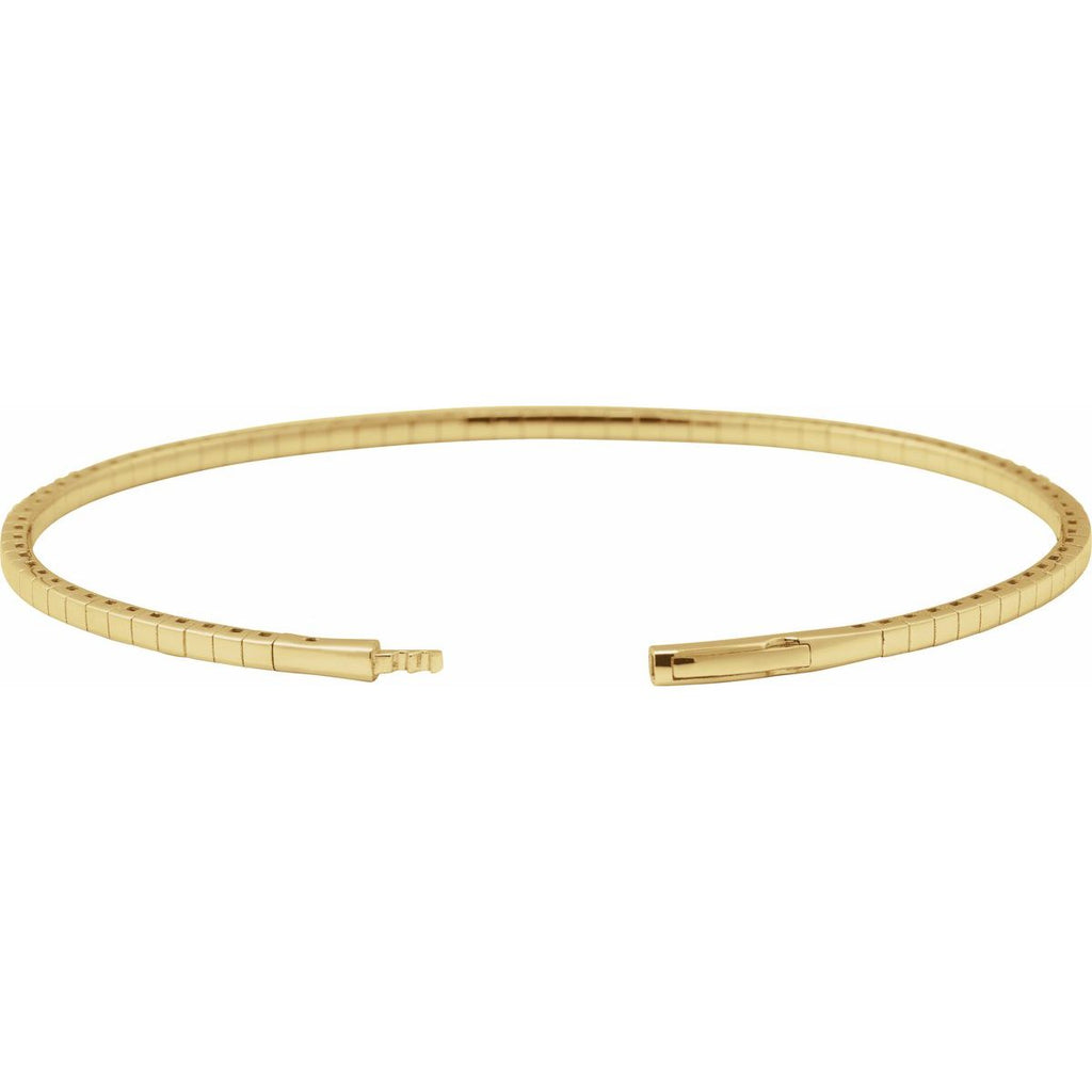 1 CTW Lab-Grown Diamond Flexible Bangle Bracelet in 14k yellow gold