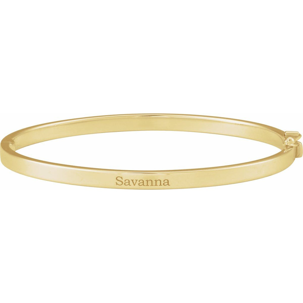Hinged Bangle Bracelet in 14k yellow gold