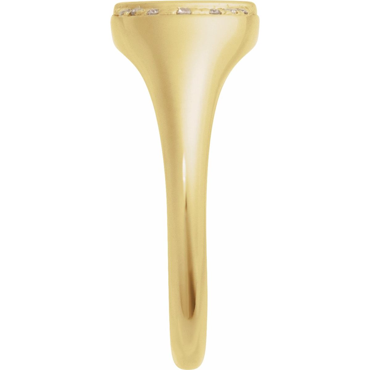 Engravable 1/10 CTW Natural Diamond Signet Ring in 14k yellow gold