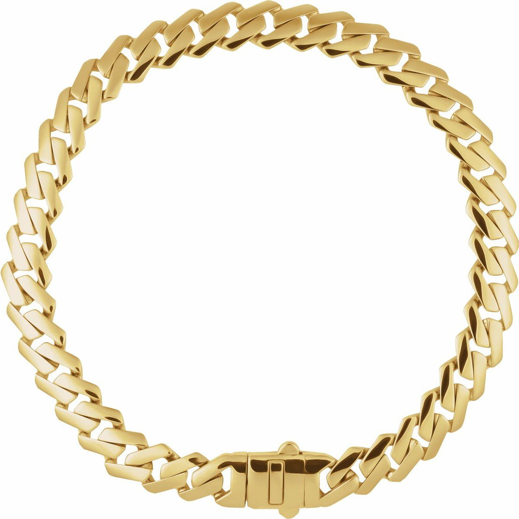 7.4 mm Monaco Edge Curb Chain in 14k yellow gold