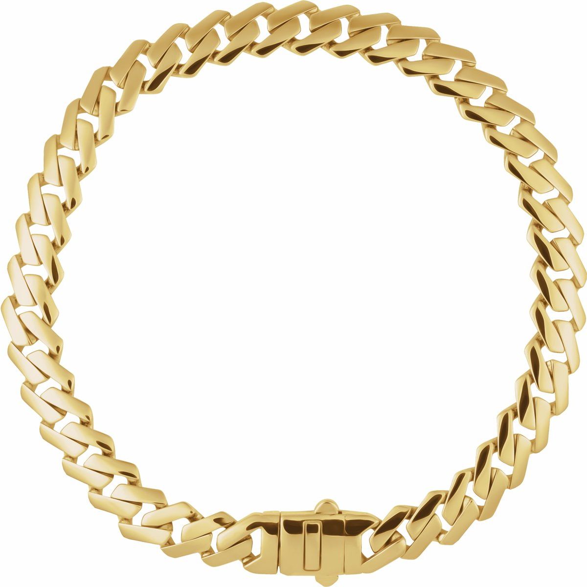 7.4 mm Monaco Edge Curb Chain in 14k yellow gold