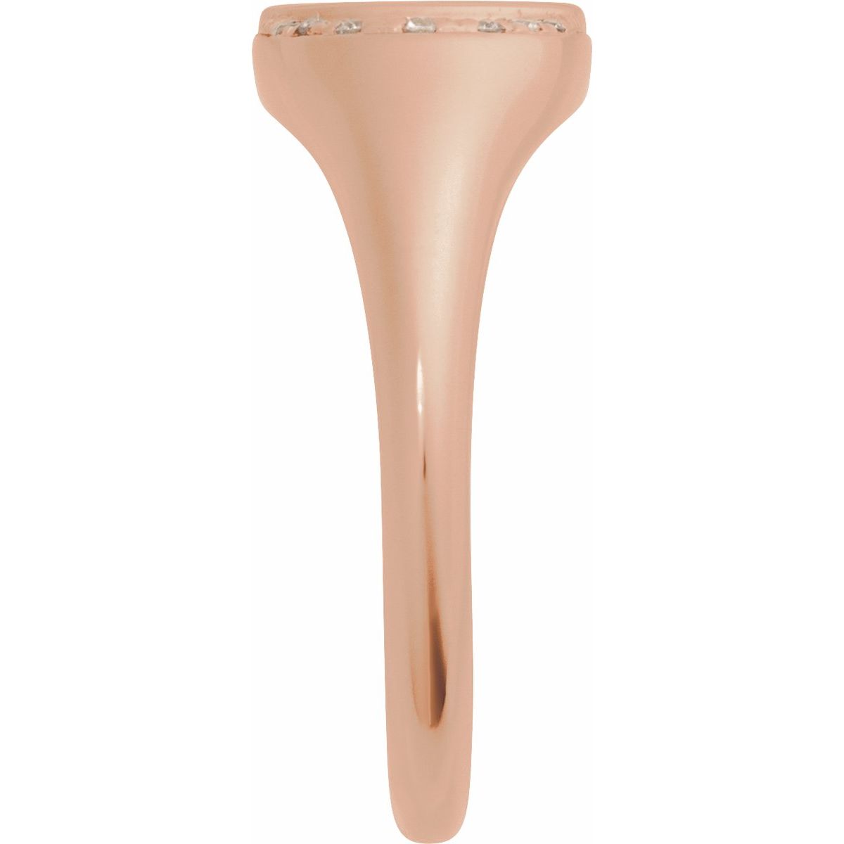 Engravable 1/10 CTW Natural Diamond Signet Ring in 14k rose gold