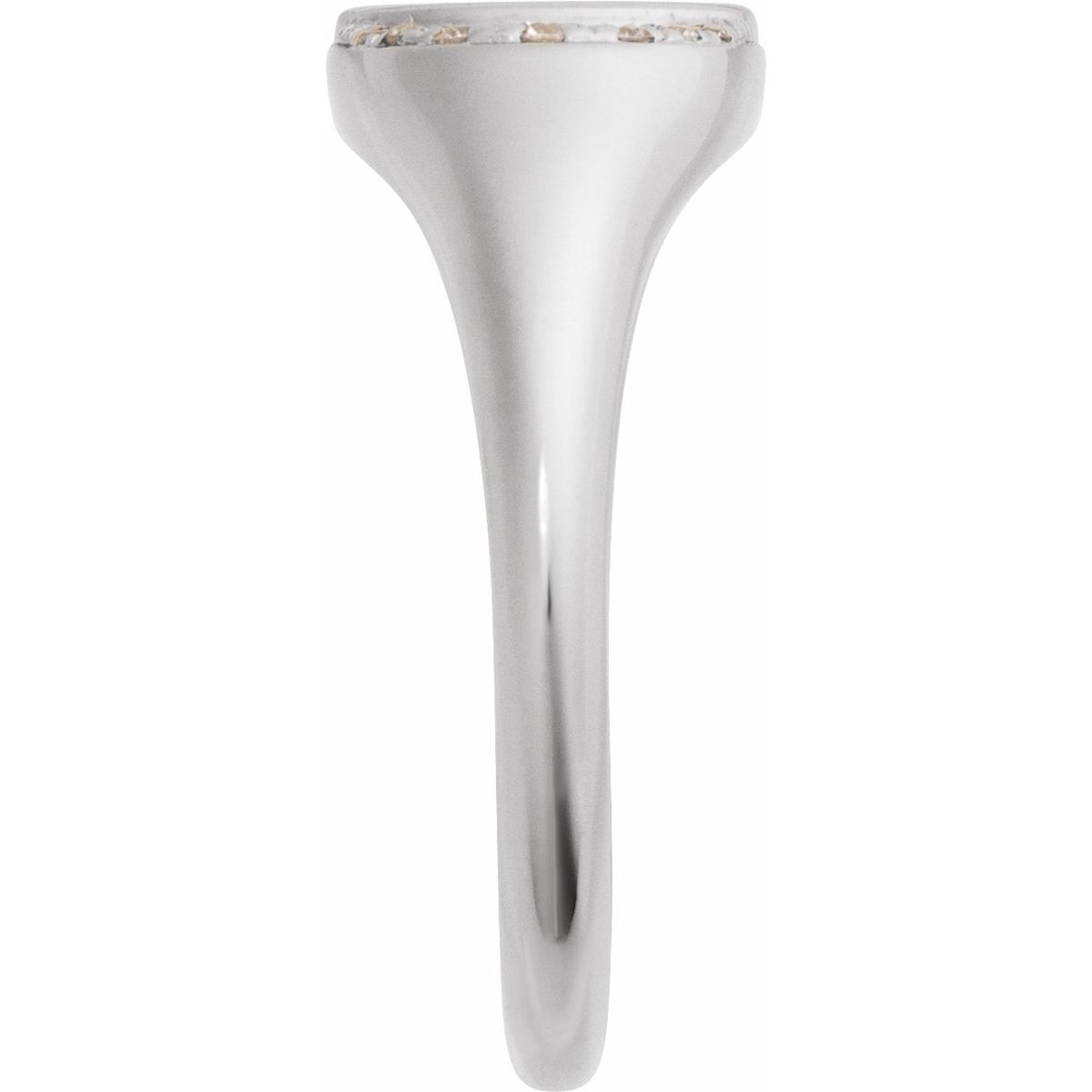 Engravable 1/10 CTW Natural Diamond Signet Ring in 14k white gold