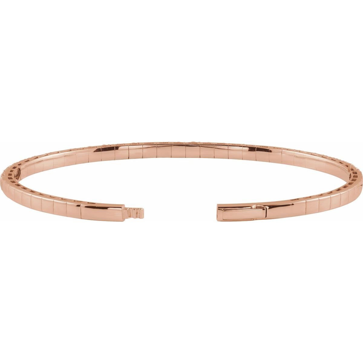 3 CTW Natural Diamond Flexible Bangle Bracelet in 14k rose gold