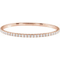 3 CTW Natural Diamond Flexible Bangle Bracelet in 14k rose gold