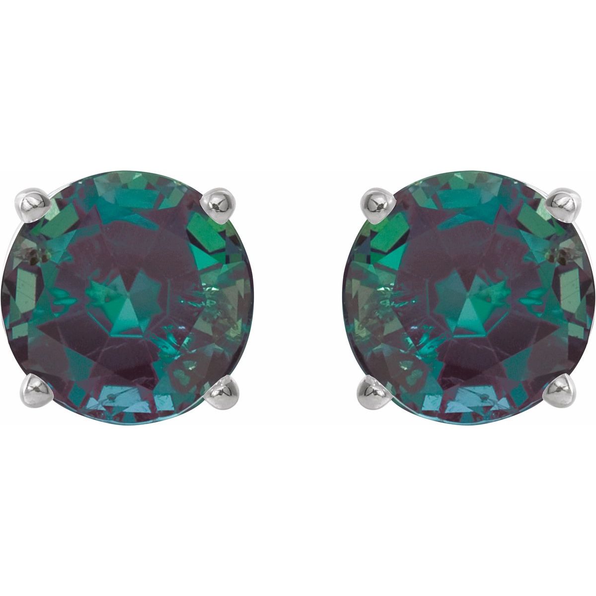 Lab-Grown Alexandrite Four-Prong Stud Earrings
