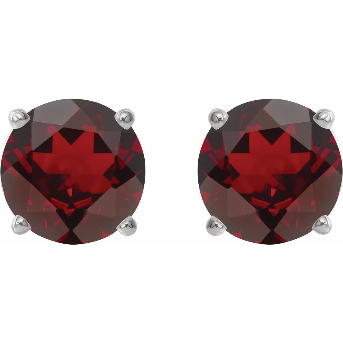 Natural Mozambique Garnet Four-Prong Stud Earrings