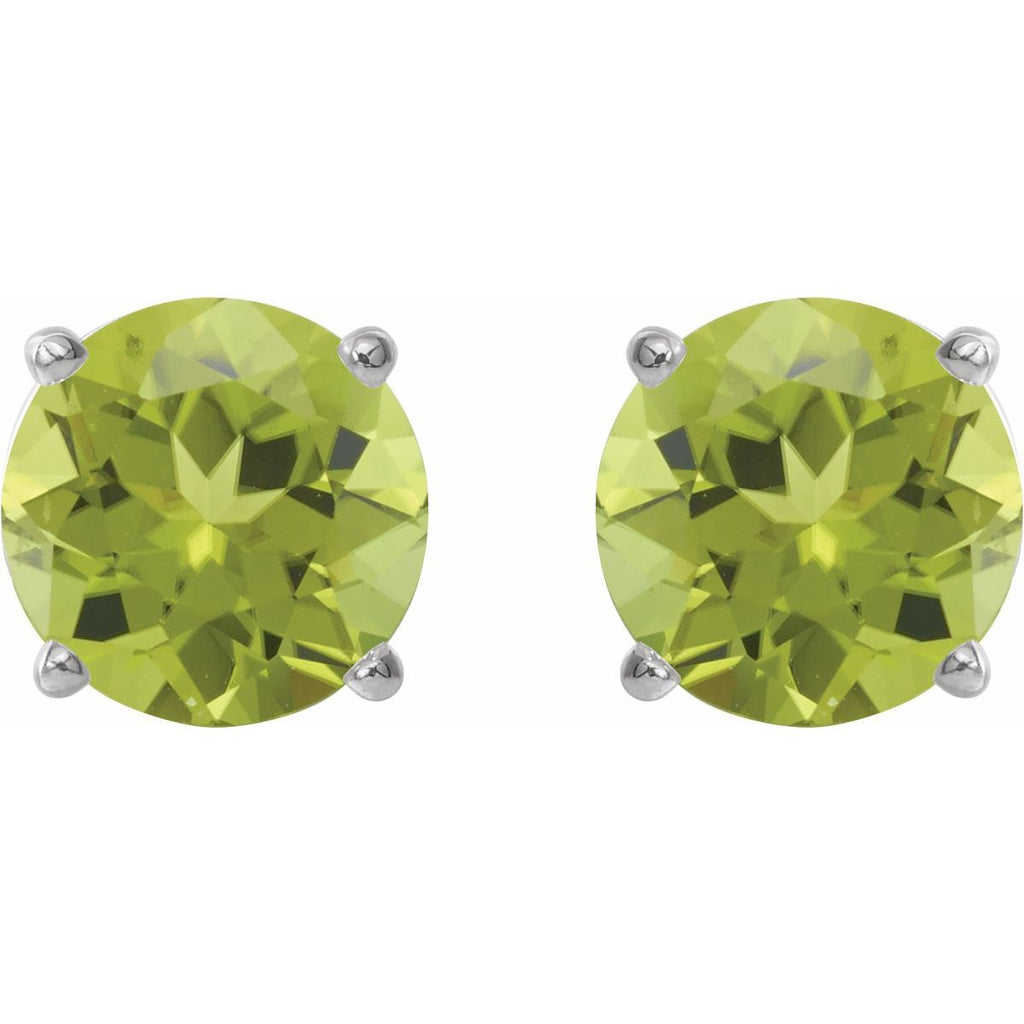 Natural Peridot Four-Prong Stud Earrings