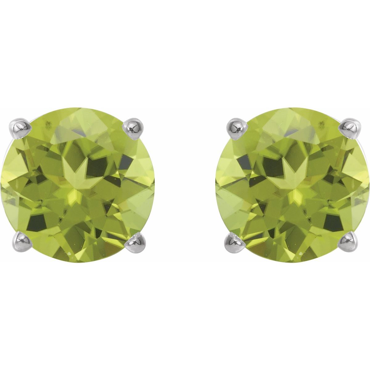 Natural Peridot Four-Prong Stud Earrings