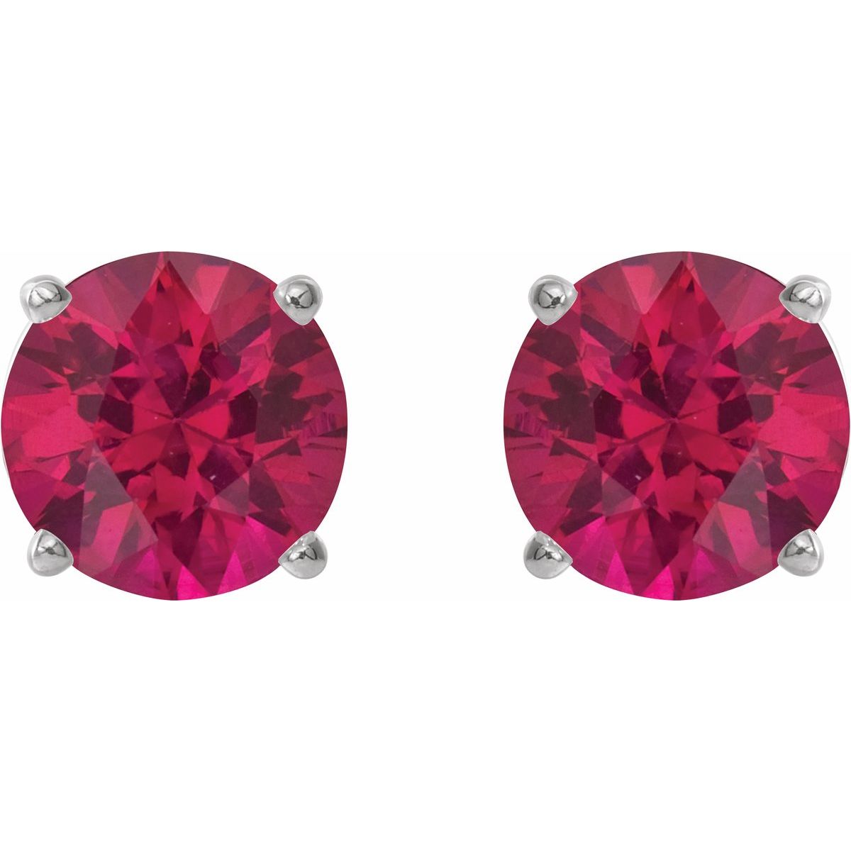 Lab-Grown Ruby Four-Prong Stud Earrings