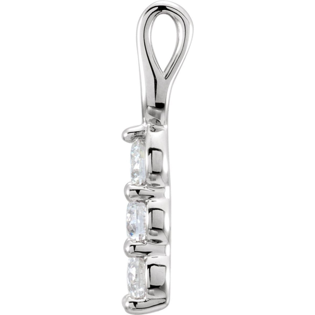 3/4 CTW Natural Diamond Three-Stone Pendant in 14k white gold