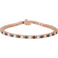Lab-Grown Blue Sapphire & 2 3/8 CTW Lab-Grown Diamond Line Bracelet in 14k rose gold