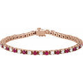 Lab-Grown Ruby & 2 3/8 CTW Lab-Grown Diamond Line Bracelet in 14k rose gold