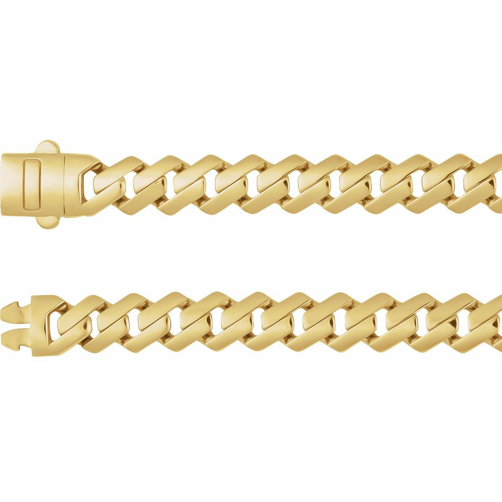 7.4 mm Monaco Edge Curb Chain in 14k yellow gold