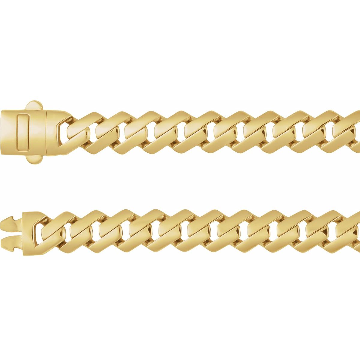 7.4 mm Monaco Edge Curb Chain in 14k yellow gold