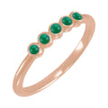 Cabochon Natural Emerald Stackable Ring in 14k rose gold