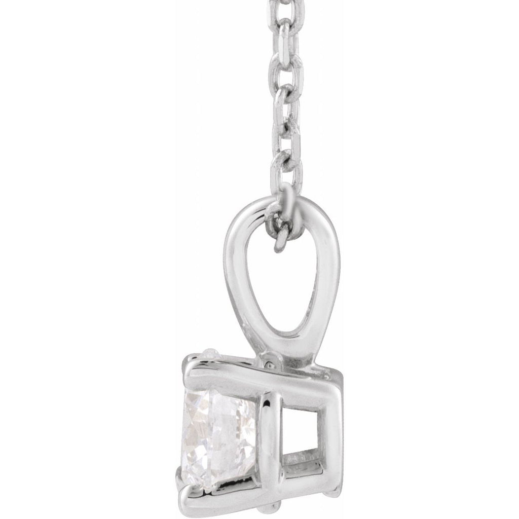 Lab-Grown Diamond Solitaire 18" Necklace in 14k white gold